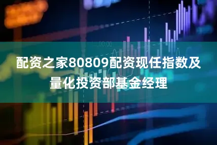 配资之家80809配资现任指数及量化投资部基金经理